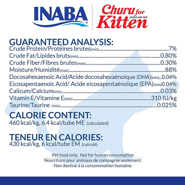 Inaba Churu for Kittens Tuna Recipe Puree Grain-Free Lickable Treat for Cats