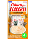 Inaba Churu for Kittens Chicken Recipe Puree Grain-Free Lickable Treat for Cats, 0.5-oz x 4-tubes