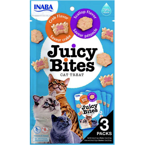 Inaba Juicy Bites Scallop & Crab Cat Treats, 0.4-oz, 3-count