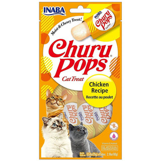 Inaba Churu Pops Chicken Recipe Lickable Cat Treats, 0.54 x 4-tubes