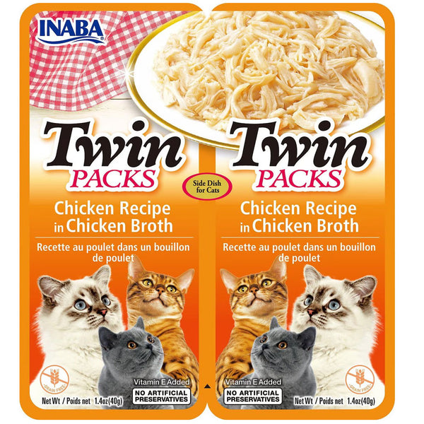 Inaba Twins Chicken Recipe in Tuna Broth Grain-Free Cat Food, 1.23-oz