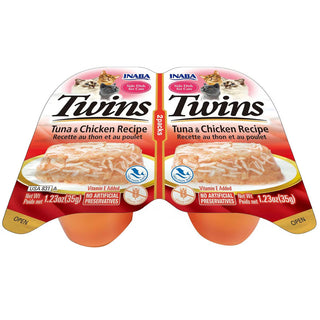 Inaba Twins Tuna & Chicken Recipe Grain-Free Cat Food, 1.23-oz