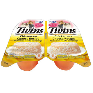 Inaba Twins Chicken with Cheese Recipe Grain-Free Cat Food, 1.23-oz