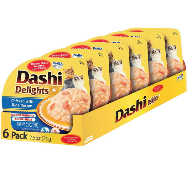 Inaba Dashi Delights Chicken with Tuna Recipe in Broth Cat Food, 2.5-oz, pack of 6