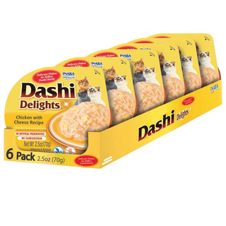 Inaba Dashi Delights Chicken with Cheese Recipe in Broth Cat Food, 2.5-oz, pack of 6