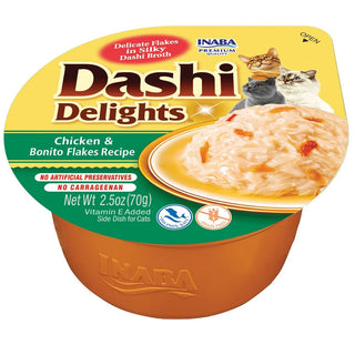 Inaba Dashi Delights Chicken & Bonito Flakes Recipe in Broth Cat Food, 2.5-oz, pack of 1