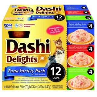 Inaba Dashi Delights Tuna Variety Pack in Broth Cat Food, 2.5-oz, pack of 12