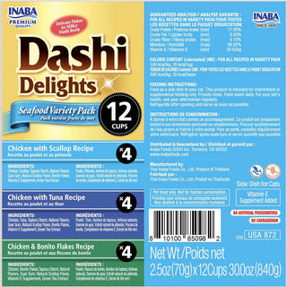 Inaba Dashi Delights Seafood Variety Pack in Broth Cat Food, 2.5-oz