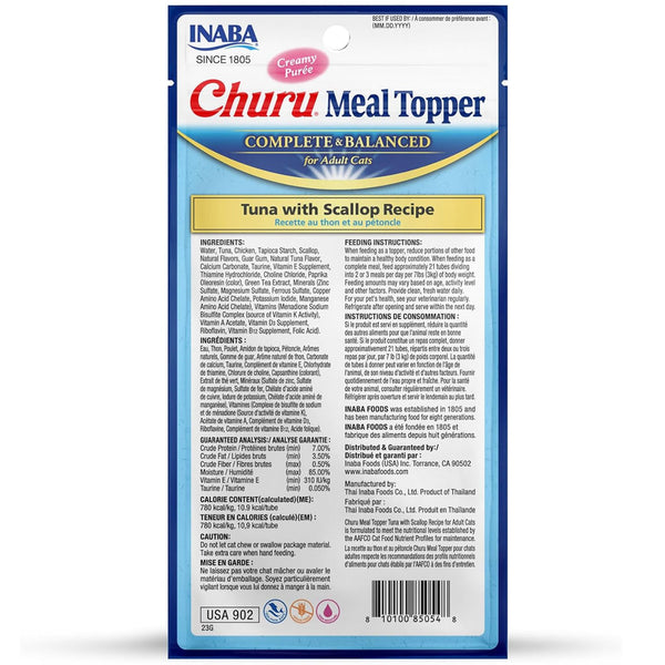 Inaba Churu Meal Topper Tuna with Scallop Recipe Cat Food