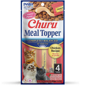 Inaba Churu Meal Topper Chicken Recipe Cat Food, 0.5-oz x 4-tubes