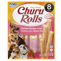 Inaba Churu Rolls Chicken Recipe wraps Chicken with Salmon Dog Treats, 0.42-oz x pack of 8 Tubes