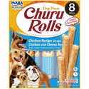 Inaba Churu Rolls Chicken Recipe wraps Chicken with Cheese Dog Treats, 0.42-oz x pack of 8 Tubes