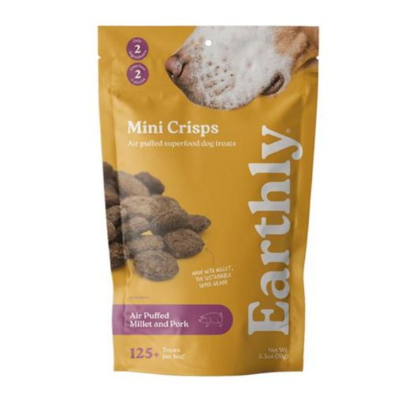 Earthly Pet Mini Crisps Air Puffed Millet & Pork Dog Treats (2.5 oz)