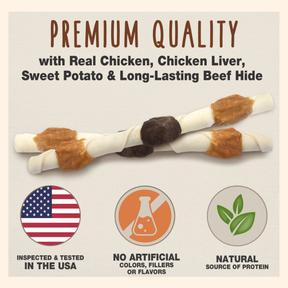Cadet Gourmet Beef Hide X-LARGE Shish Kabob Dog Treats - Dog Treats 2