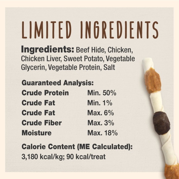 Cadet Gourmet Beef Hide X-LARGE Shish Kabob Dog Treats - Dog Treats 4