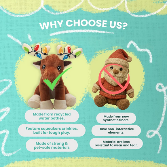 SnugArooz Marty Christmas Crinkle & Squeak Dog Toy