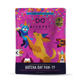 GivePet Gotcha Day Paw-ty Banana, Coconut & Strawberry Soft Baked Dog Treats