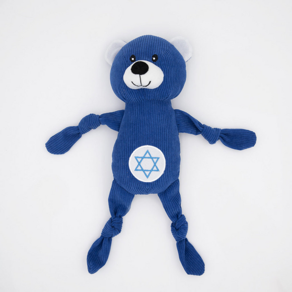 ZippyPaws Hanukkah Corduroy Cuddlerz Bear Plush Dog Toy