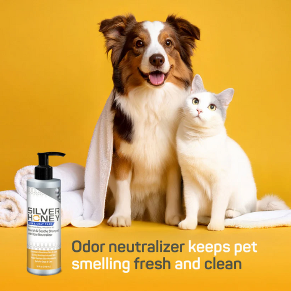Silver Honey Skin & Coat Care Shampoo with Odor Neutralizer for Dogs & Cats (16 oz)