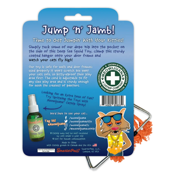 Meowijuana Refillable Jump 'n' Jamb Deep Sea Squid Hanging Cat Toy