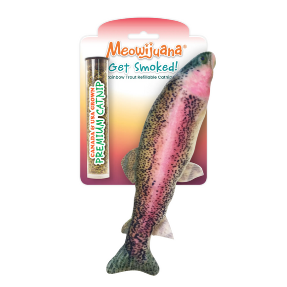 Meowijuana Refillable Get Smoked Fish Cat Toy with Refillable Catnip