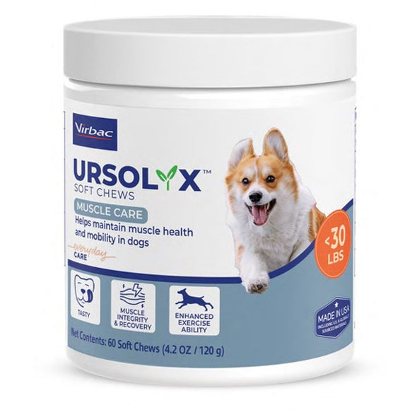 Ursolyx Muscle Care Soft Chews for Dogs, Under 30 lbs