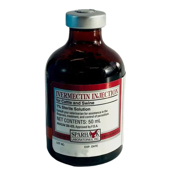 Sparhawk Laboratories Ivermectin Injection for Cattle & Swine 1%, 50ml