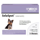 Vedco Animal Health SelaSpot product packaging for dogs with a small dog illustration.