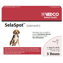 Vedco Animal Health SelaSpot packaging for dogs with a red background