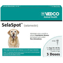 Vedco SelaSpot packaging for dogs with a teal background and dog illustration.
