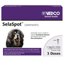 Vedco Animal Health SelaSpot packaging for dogs with a purple background
