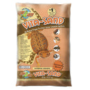 Bag of Zoo Med Vita-Sand reptile substrate with branding and product details.