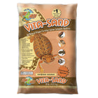 Bag of Zoo Med Vita-Sand reptile substrate with branding and product details.