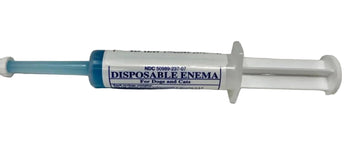 Disposable enema syringe for dogs and cats on a white background