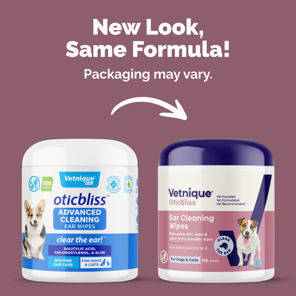 Oticbliss Ear Cleaning Wipes For Dogs & Cats, 100 ct
