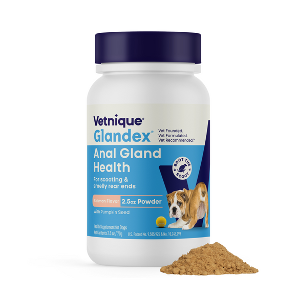 Glandex Anal Gland Health Powder Supplement for Dogs, Salmon Flavored