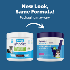 new packaging Glandex Daily Prebiotic & Probiotic Soft Chews 
