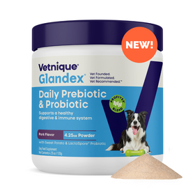 Glandex Daily Prebiotic & Probiotic Supplement Powder for Dogs, Pork Flavored