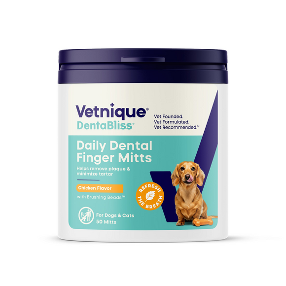 Dentabliss Daily Dental Wipes Finger Mitts for Dogs & Cats (50 ct)