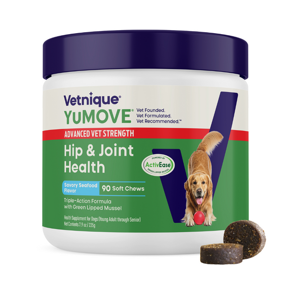 YuMOVE Advanced Vet Strength Hip & Joint Health Soft Chews for Dogs, Seafood Flavor