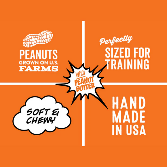 Polkadog Wonder Nuggets Soft & Chewy Bits Peanut Butter Flavor Training Treats for Dogs