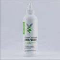 White bottle with label Vet Basics ChlorConazole Ear Flush for Dog & Cat, 8 oz