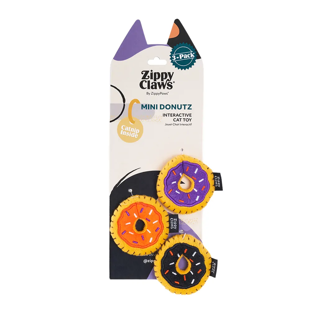 Zippyclaws Halloween Mini Donutz Toy For Cats- 3pk - 0