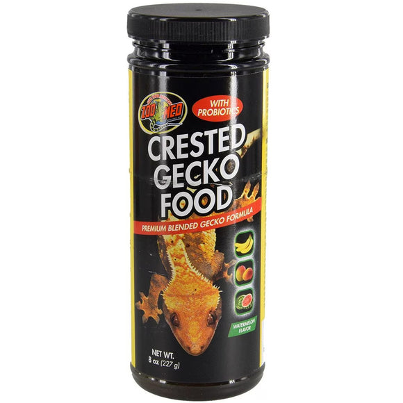 Jar of Zoo Med Crested Gecko Food on a white background