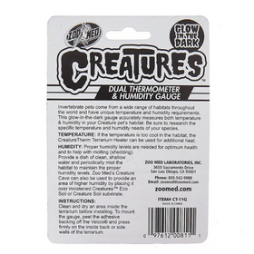 Zoo Med Creatures Glow in the Dark Dual Thermometer & Humidity Gauge For Reptiles - 0