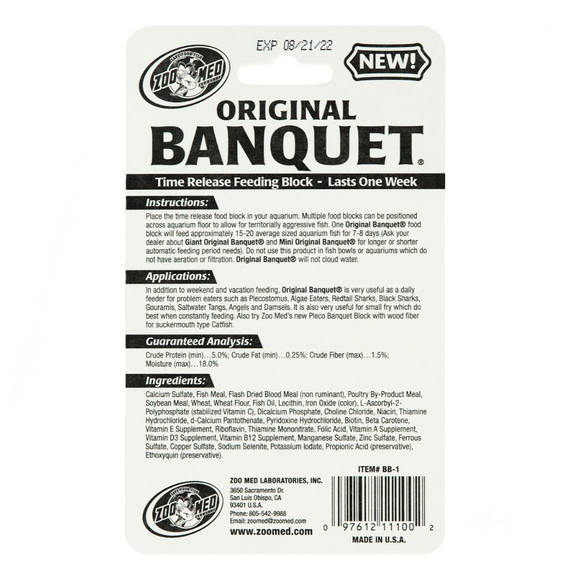 Zoo Med Original Banquet Fish Feeding Block