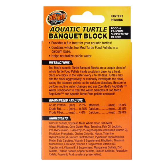 Zoo Med Aquatic Turtle Banquet Block Food & Calcium Supplement Treats