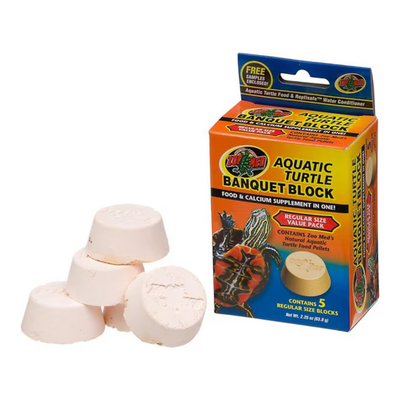 Zoo Med Aquatic Turtle Banquet Block Food & Calcium Supplement Treats