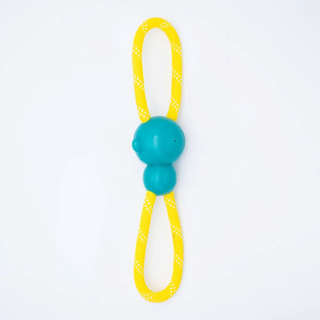 ZippyPaws ZippyTuff Monkey RopeTugz Dog Toy,  Teal/Yellow