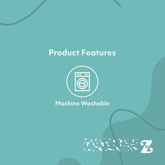 Teal background with 'Product Features' text and a washing machine icon, featuring the brand logo.